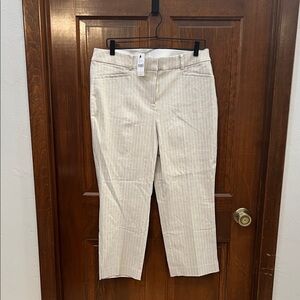 Lane Bryant Ivory Striped Trousers